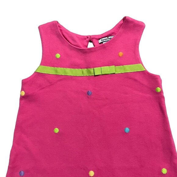 Hartstrings 6X Pink Colorful Embroidered Polkadot Dress - Picture 2 of 4